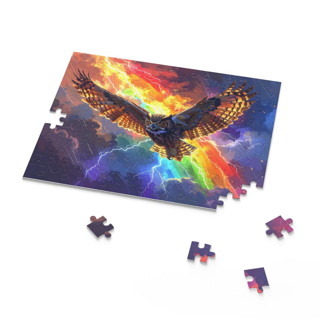 Elemental Guardian: Owl of Mystical Fire, Digital Fantastical Wildlife Art -  L'Art Puzzle