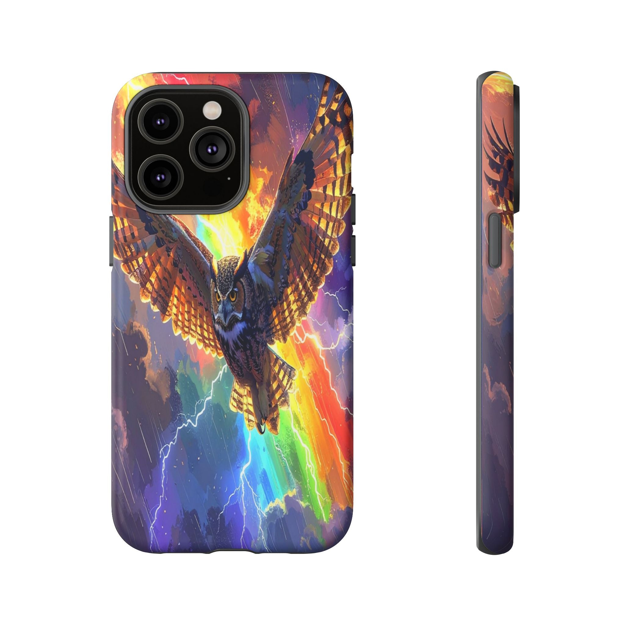 Thunderwing: Ethereal Owl in Electric Storm, Digital Fantasy Artwork - L’Art Suprême Phone Case