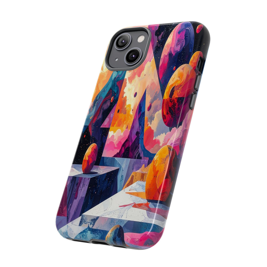 Cosmic Geometrica: Floating Spheres of Abstraction, Digital Dreamscape Dimensions - L’Art Suprême Phone Case