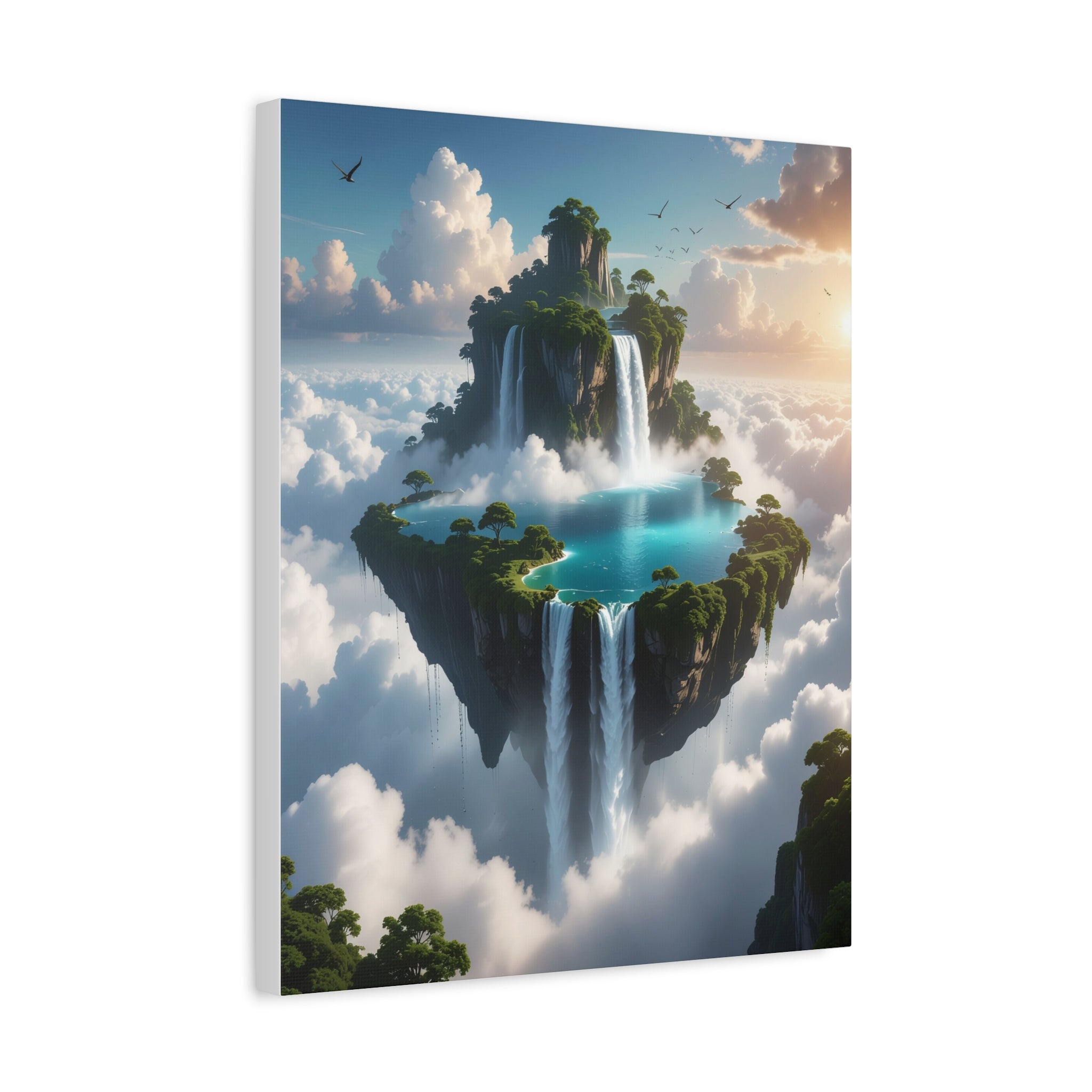 Celestial Archipelago: Floating Worlds of Mist and Stone, Digital Fantasy Landscape - L’Art Suprême Canvas