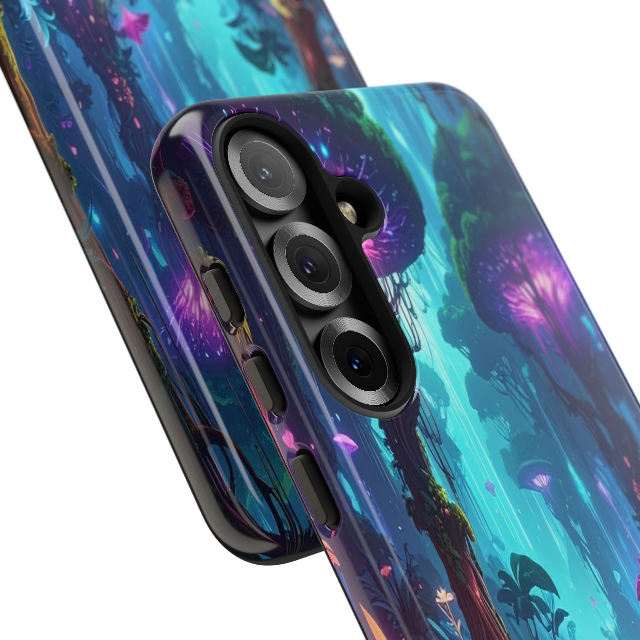 Bioluminescent Dreamscape: Ethereal Forest Fantasy, Digital Luminescence Illustration - L’Art Suprême Phone Case