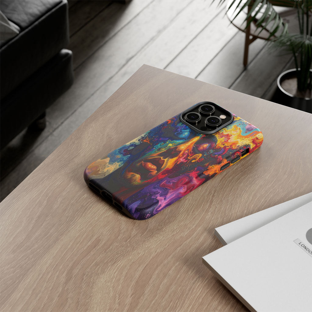 Psyche Unbound: Chromatic Consciousness, Digital Portrait Exploration - L’Art Suprême Phone Case