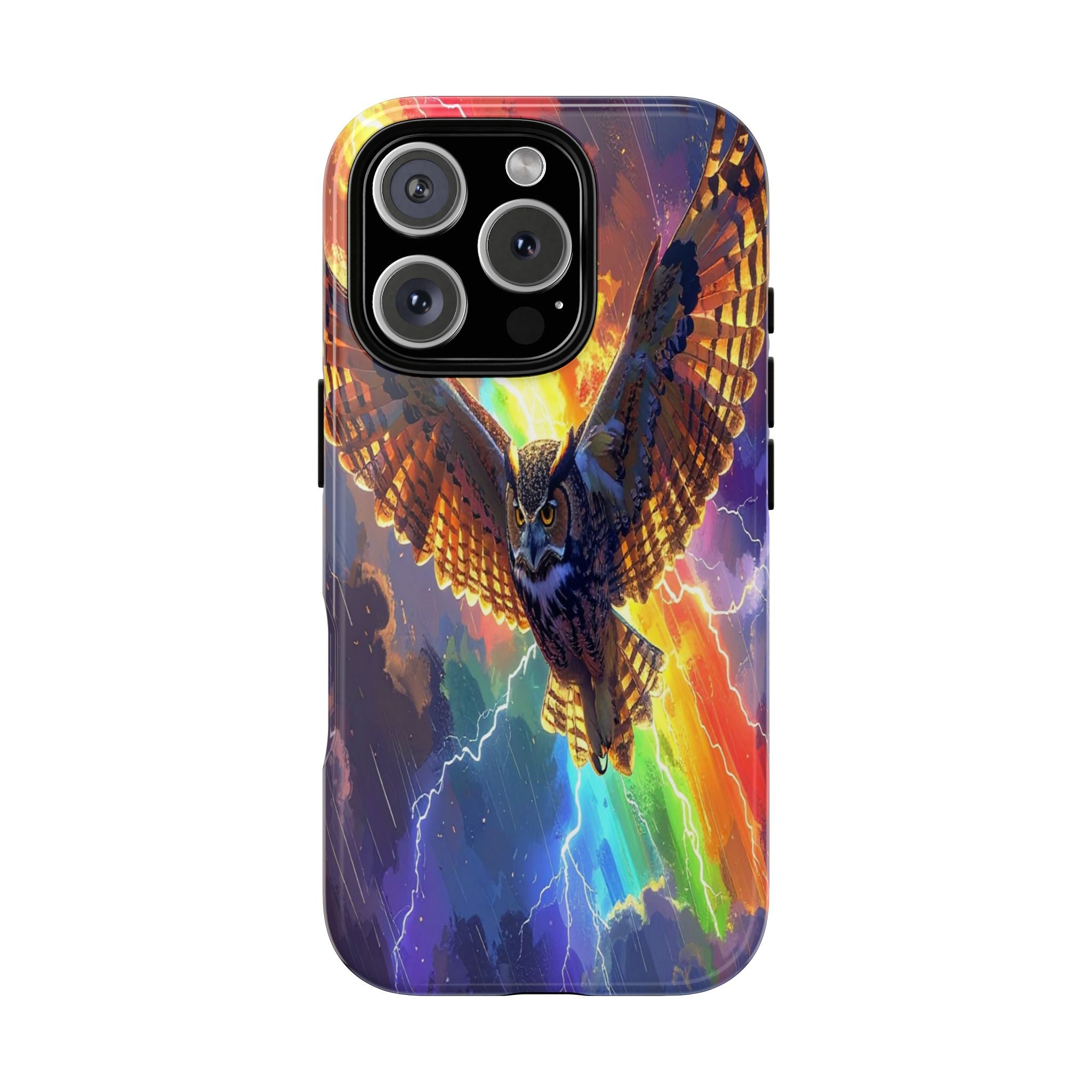 Thunderwing: Ethereal Owl in Electric Storm, Digital Fantasy Artwork - L’Art Suprême Phone Case