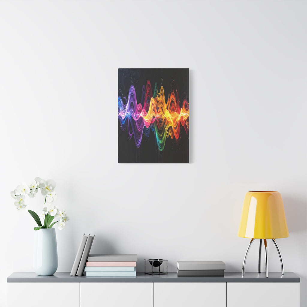 Sonic Spectrum: Digital Sound Wave Visualization, Color Gradient Artwork - L’Art Suprême Canvas
