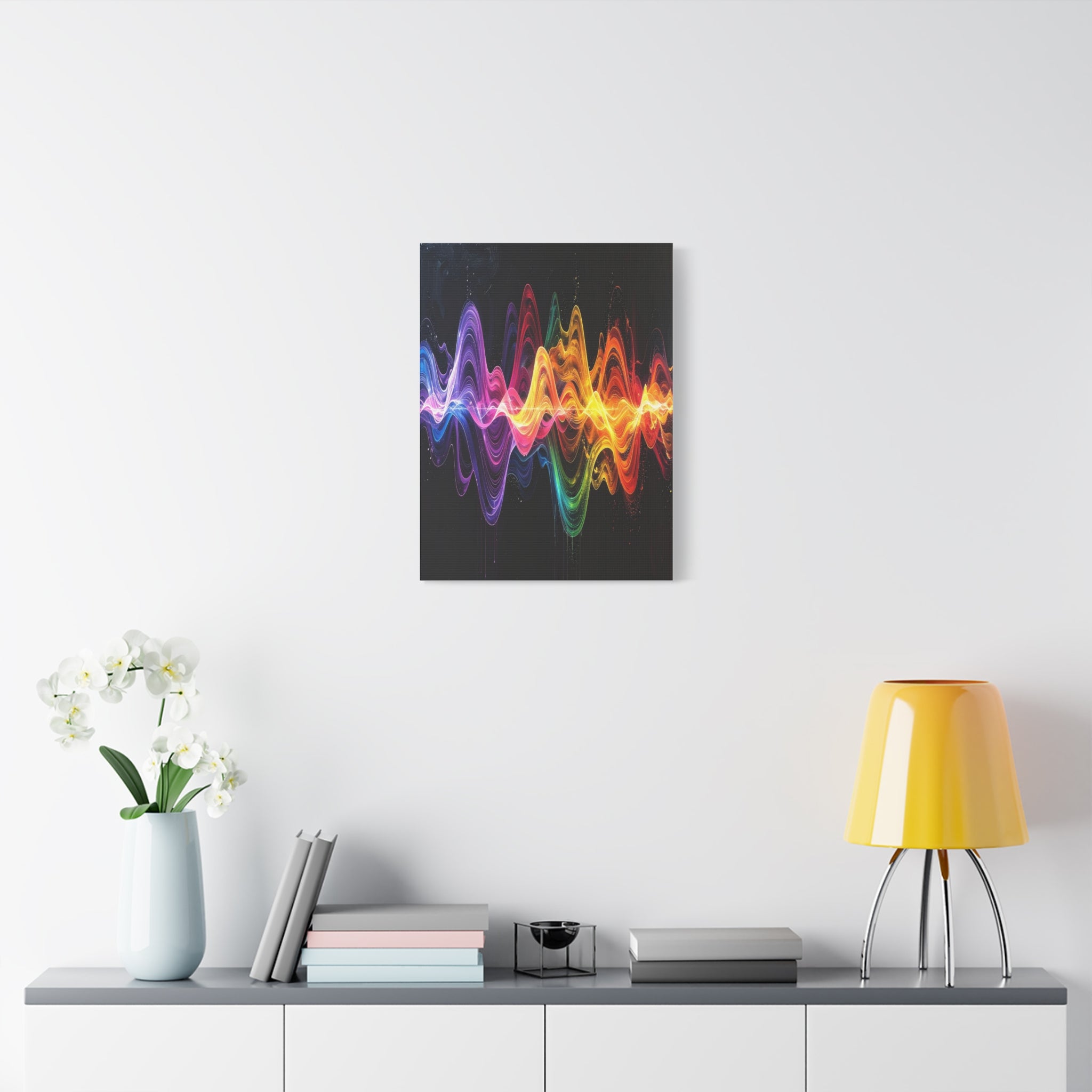 Sonic Spectrum: Digital Sound Wave Visualization, Color Gradient Artwork - L’Art Suprême Canvas