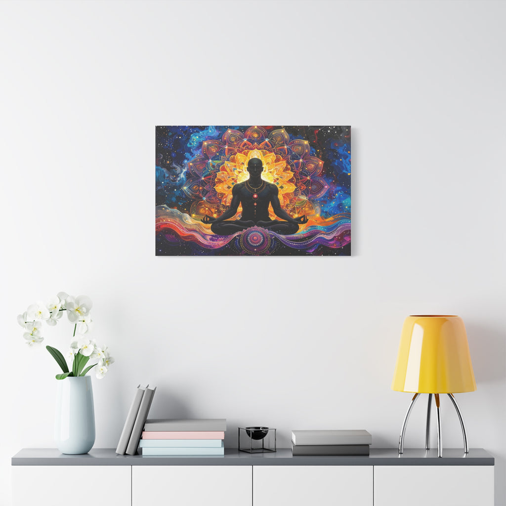 Cosmic Meditation: Spiritual Awakening through Mandala Art, Transcendent Chakra Visualization - L’Art Suprême Canvas