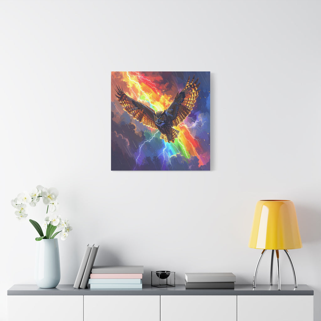 Thunder Spirit: Elemental Owl Ascension, Digital Fantasy Artwork - L’Art Suprême Canvas