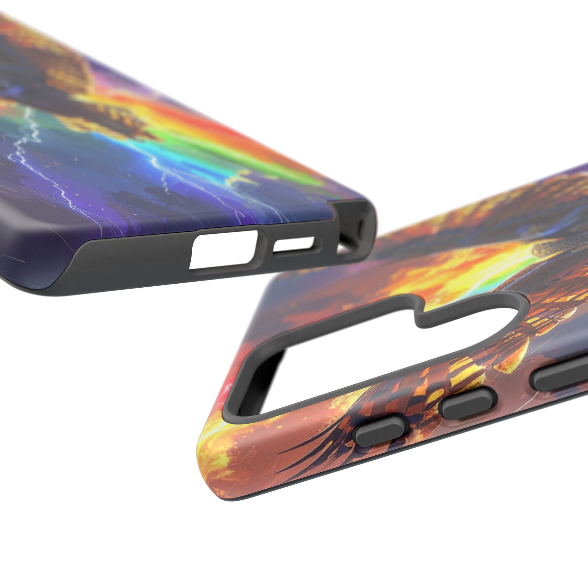 Thunderwing: Ethereal Owl in Electric Storm, Digital Fantasy Artwork - L’Art Suprême Phone Case