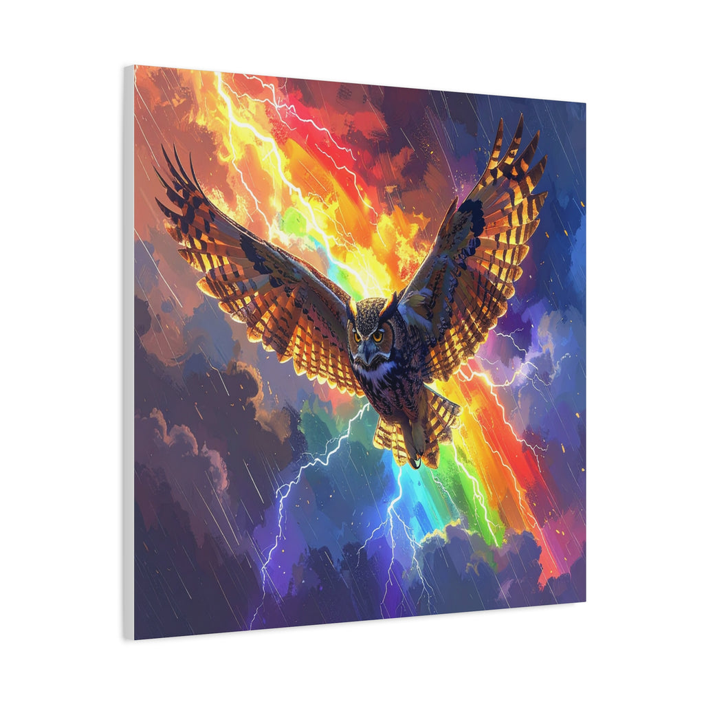 Thunder Spirit: Elemental Owl Ascension, Digital Fantasy Artwork - L’Art Suprême Canvas