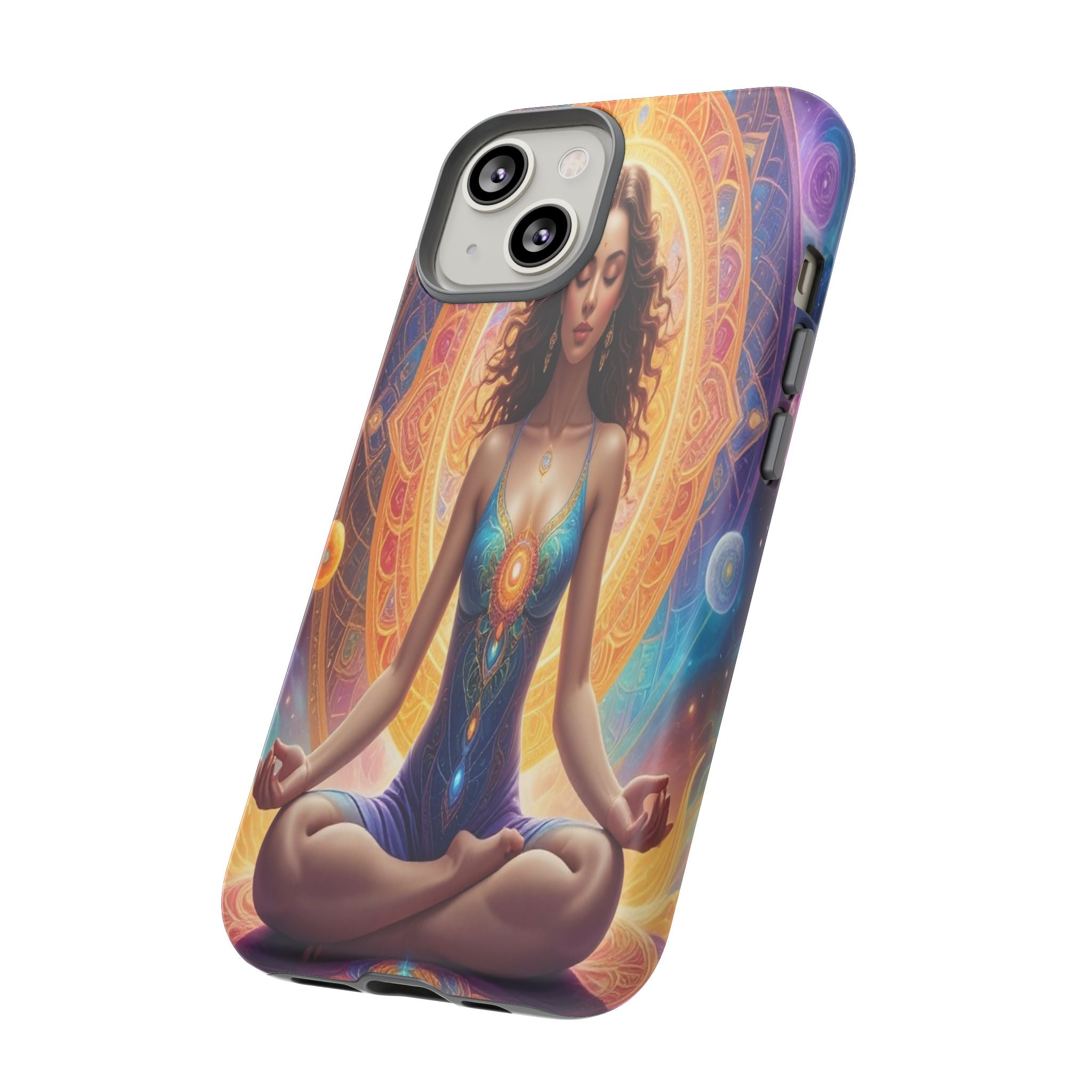 Cosmic Awakening: Spiritual Meditation Mandala, Celestial Energy Visualization - L’Art Suprême Phone Case