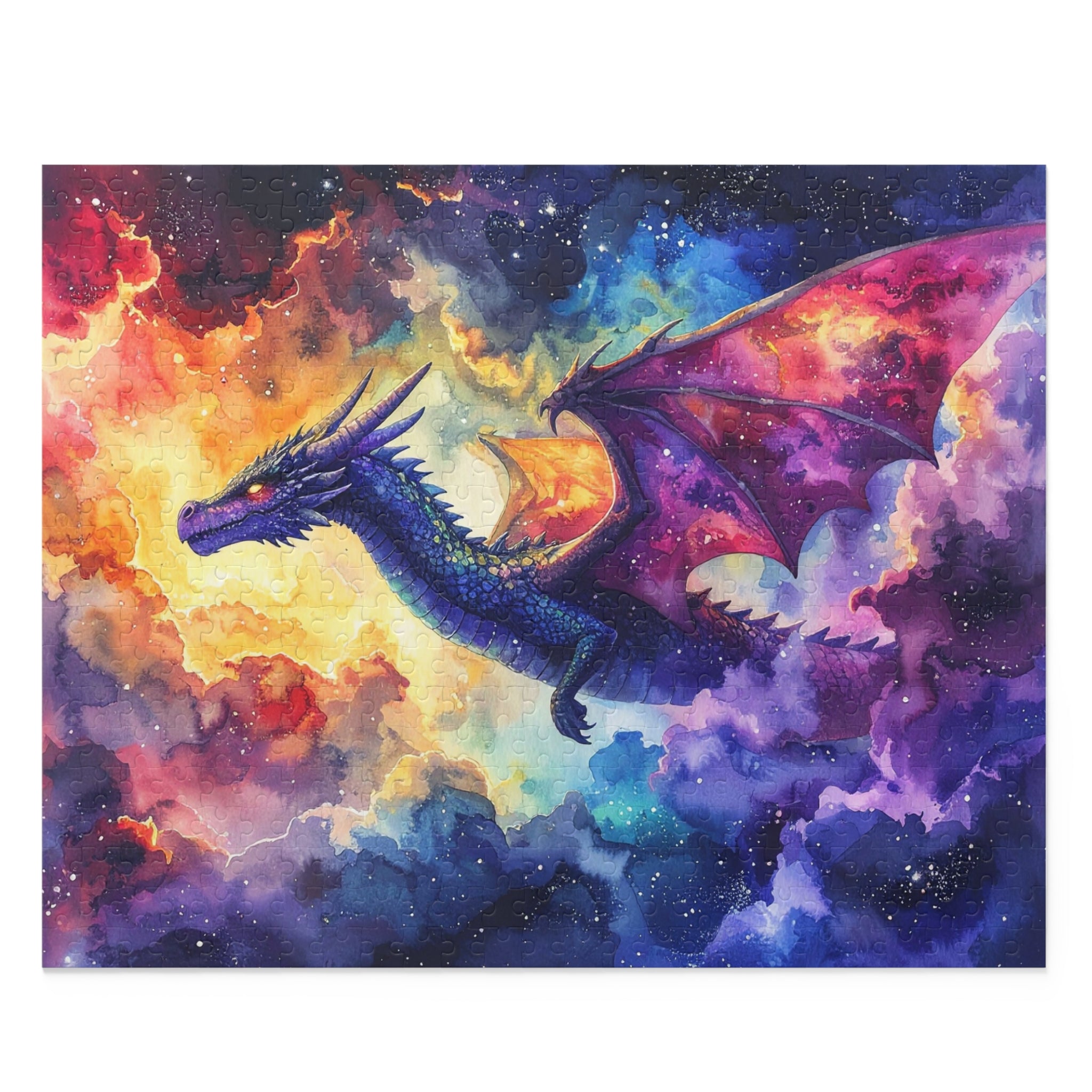 Celestial Dragon Dance: Cosmic Watercolor Fantasy, Nebular Realm Exploration -  L'Art Puzzle