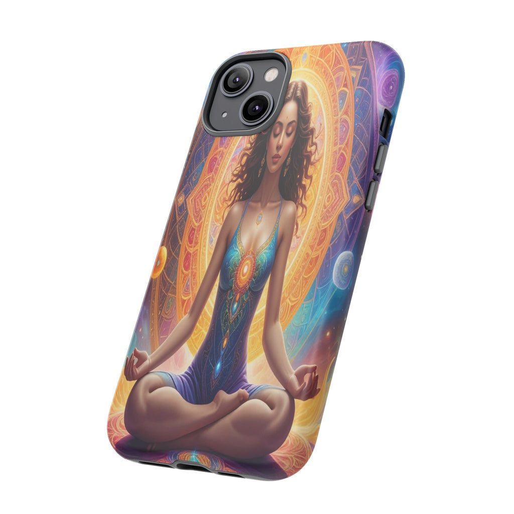 Cosmic Awakening: Spiritual Meditation Mandala, Celestial Energy Visualization - L’Art Suprême Phone Case