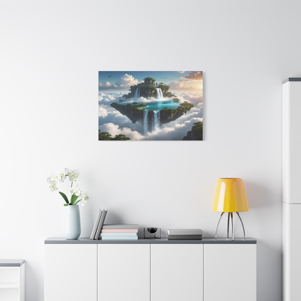 Celestial Archipelago: Floating Worlds of Mist and Stone, Digital Fantasy Landscape - L’Art Suprême Canvas