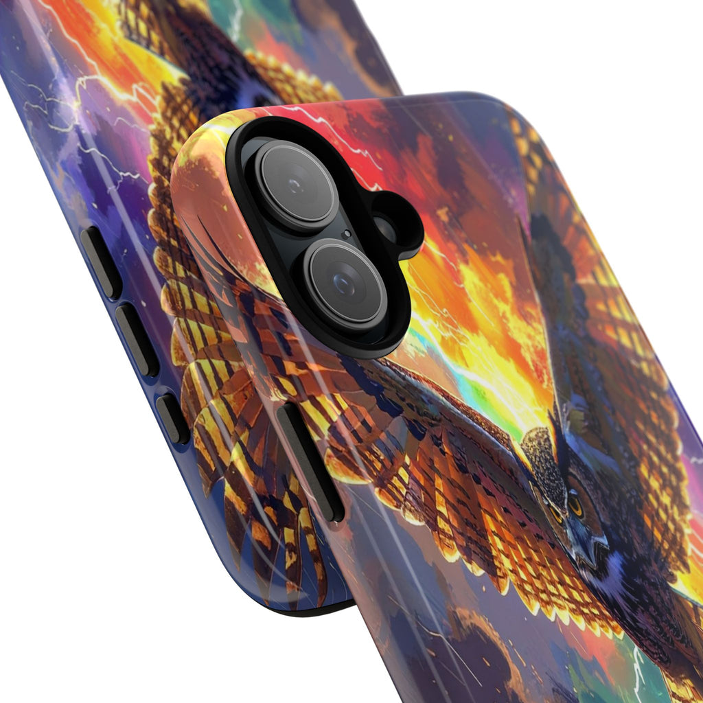 Thunderwing: Ethereal Owl in Electric Storm, Digital Fantasy Artwork - L’Art Suprême Phone Case