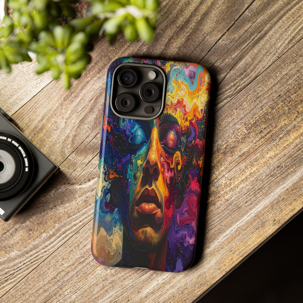 Psyche Unbound: Chromatic Consciousness, Digital Portrait Exploration - L’Art Suprême Phone Case