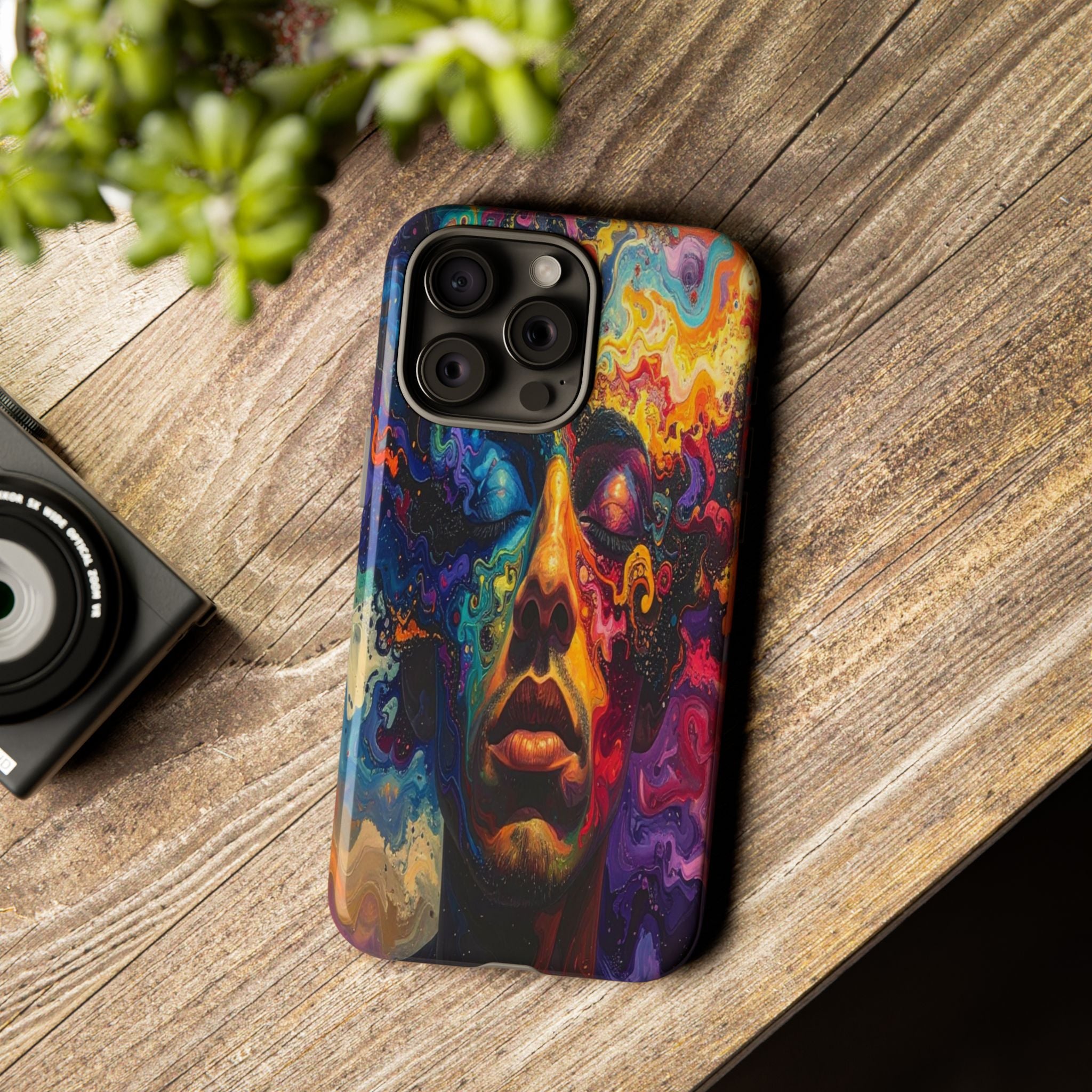 Psyche Unbound: Chromatic Consciousness, Digital Portrait Exploration - L’Art Suprême Phone Case