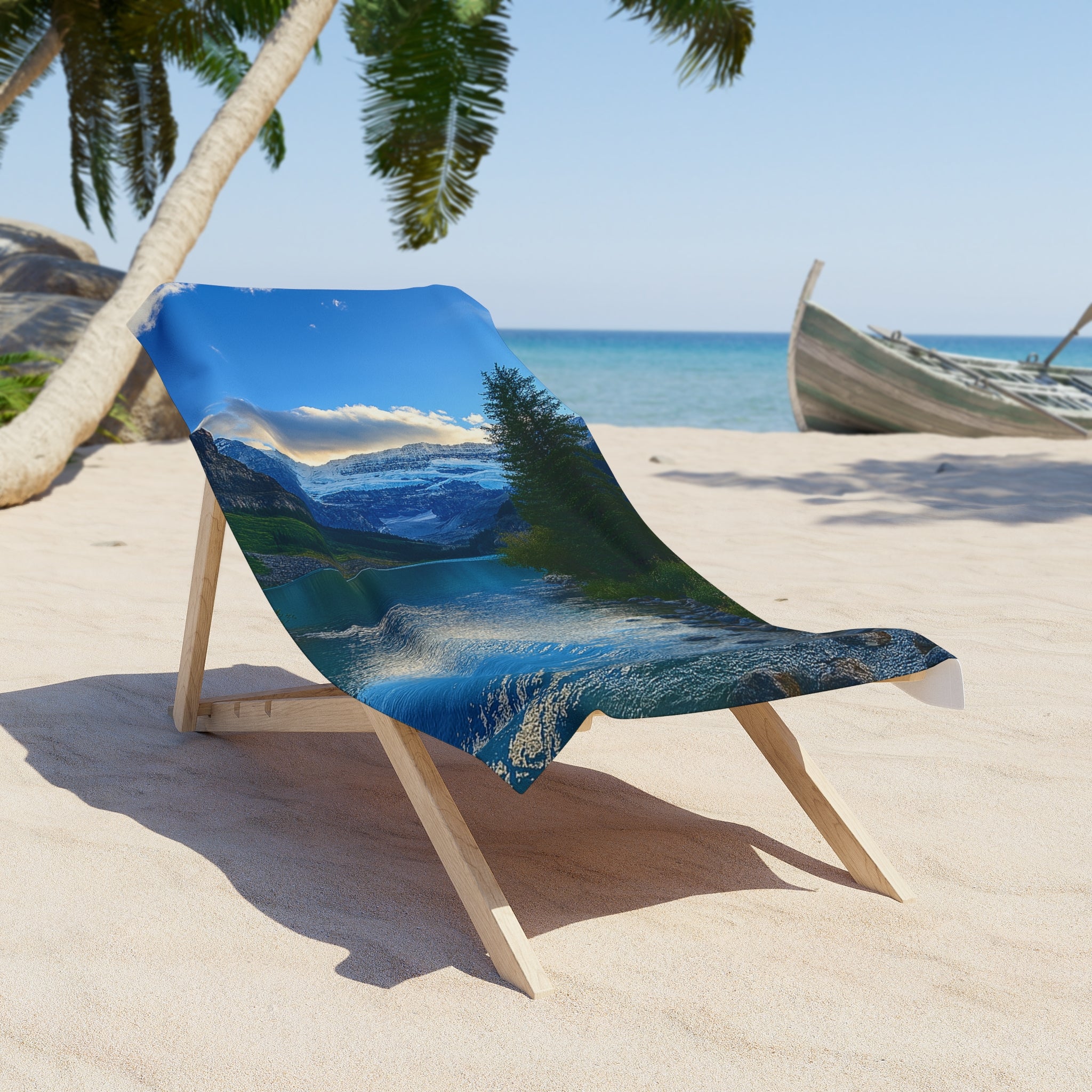 "Glacial Serenity" – Luxury Beach Towel