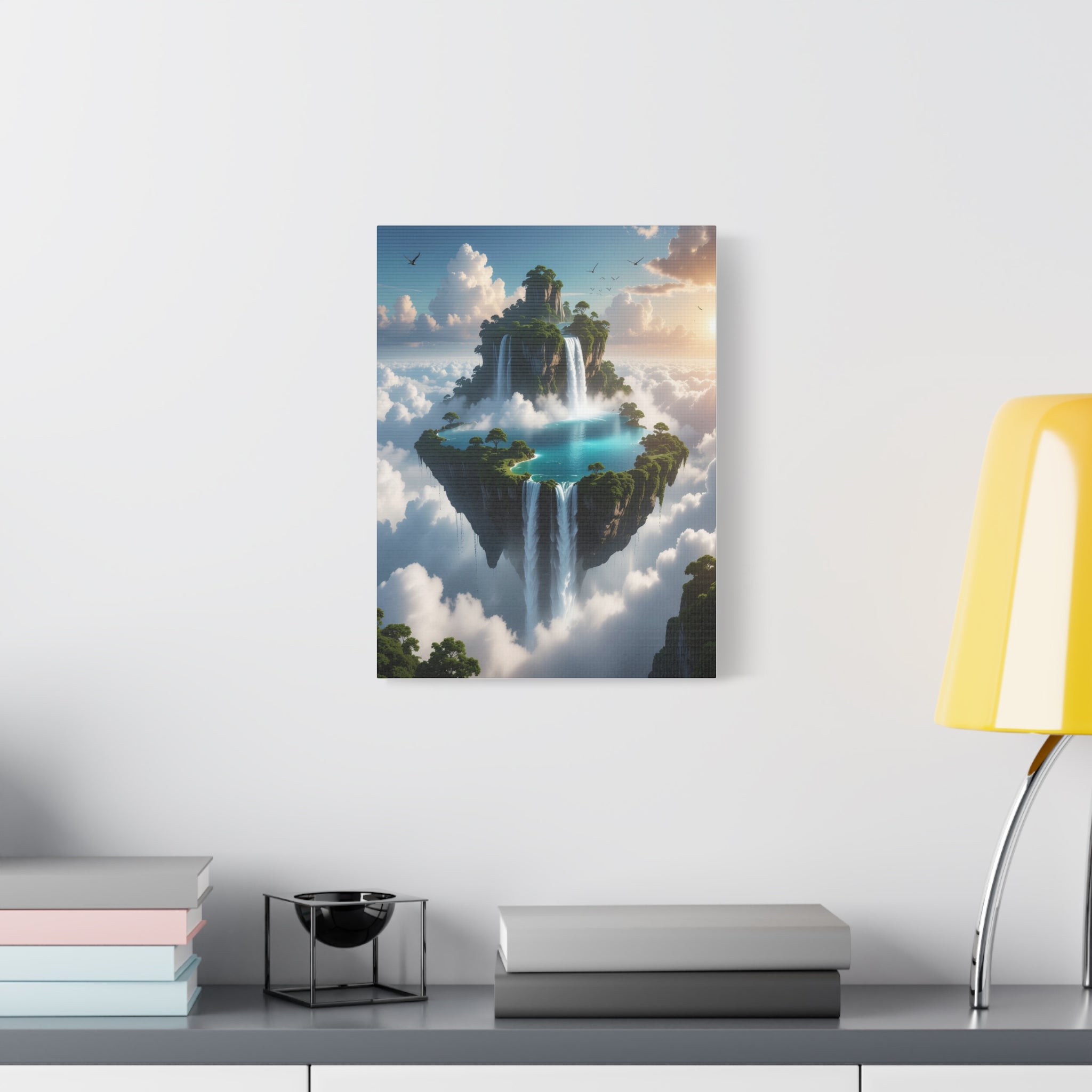 Celestial Archipelago: Floating Worlds of Mist and Stone, Digital Fantasy Landscape - L’Art Suprême Canvas