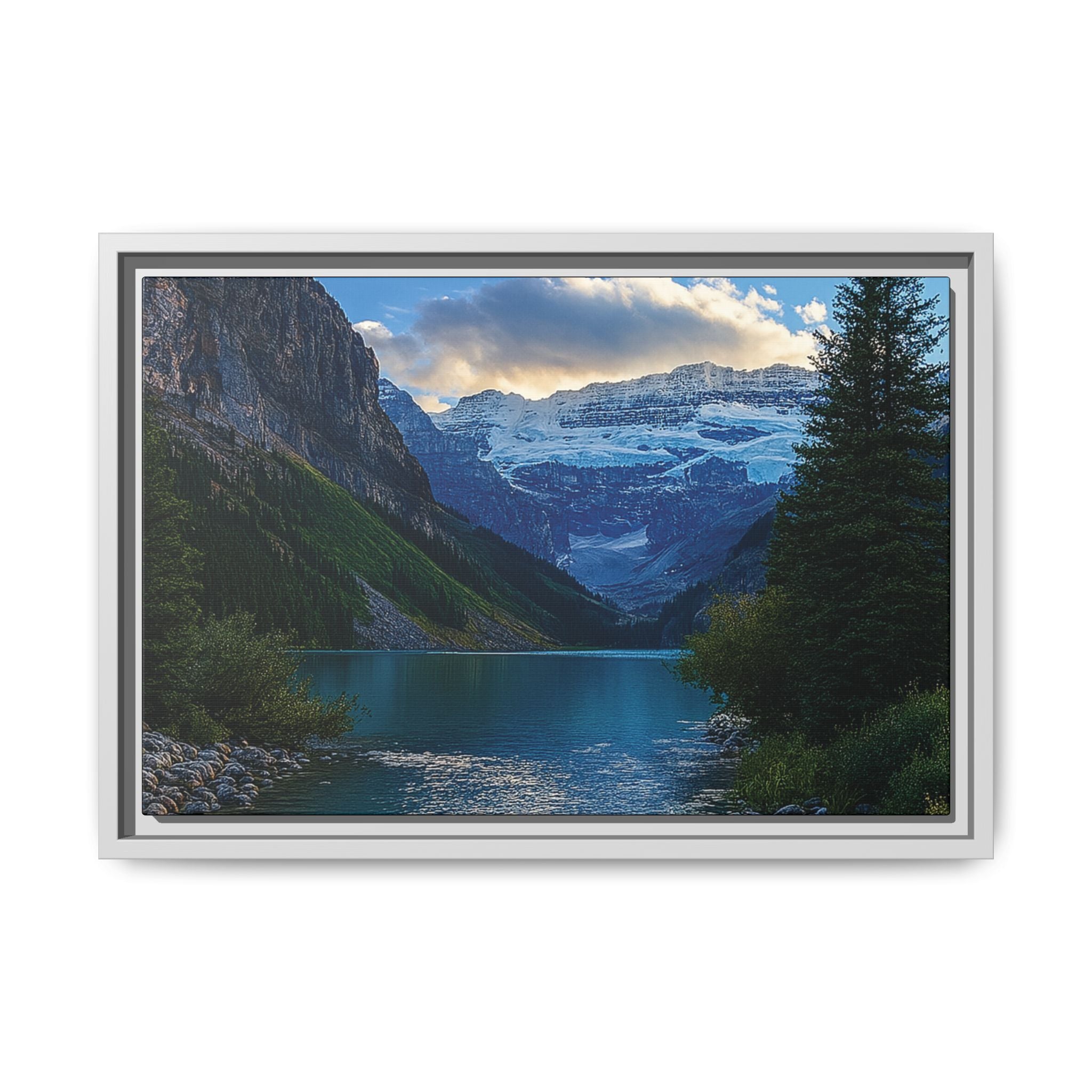 "Glacial Serenity" – Framed Canvas Print
