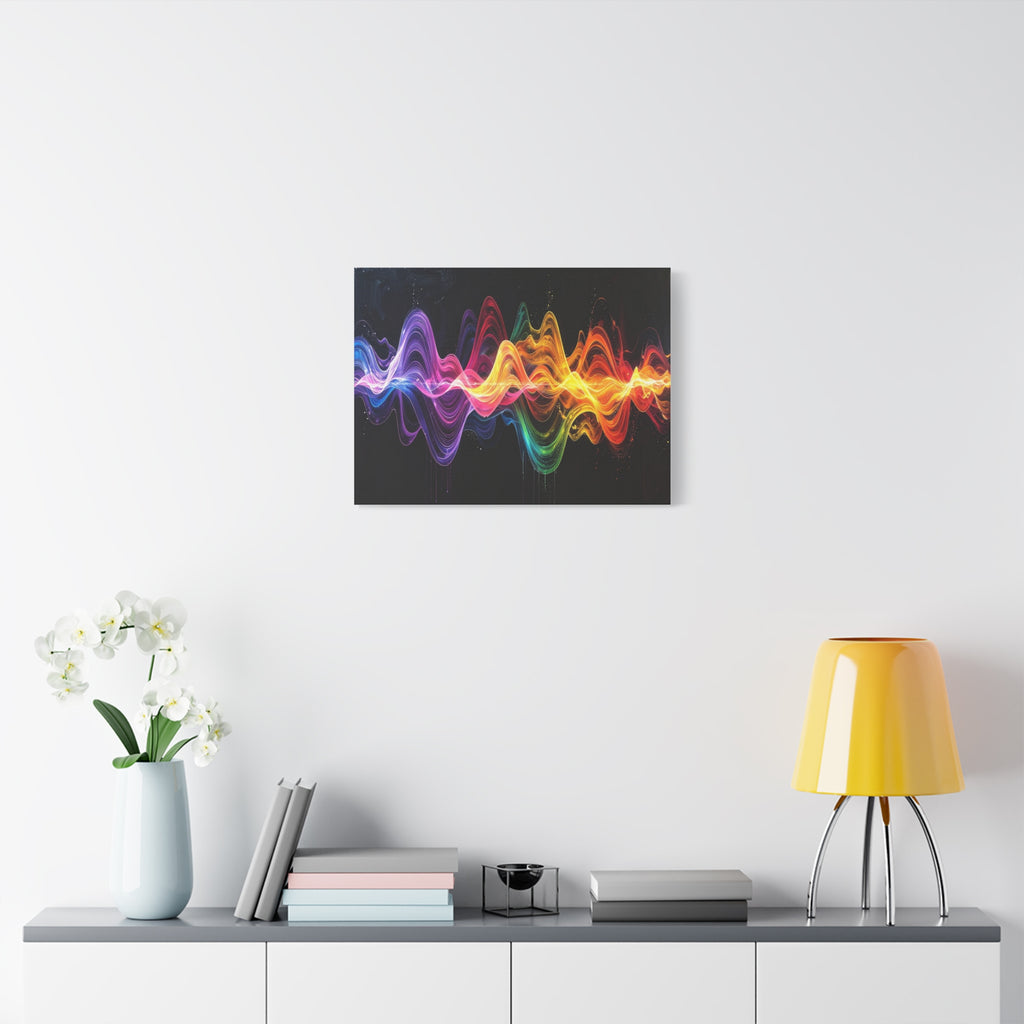 Sonic Spectrum: Digital Sound Wave Visualization, Color Gradient Artwork - L’Art Suprême Canvas