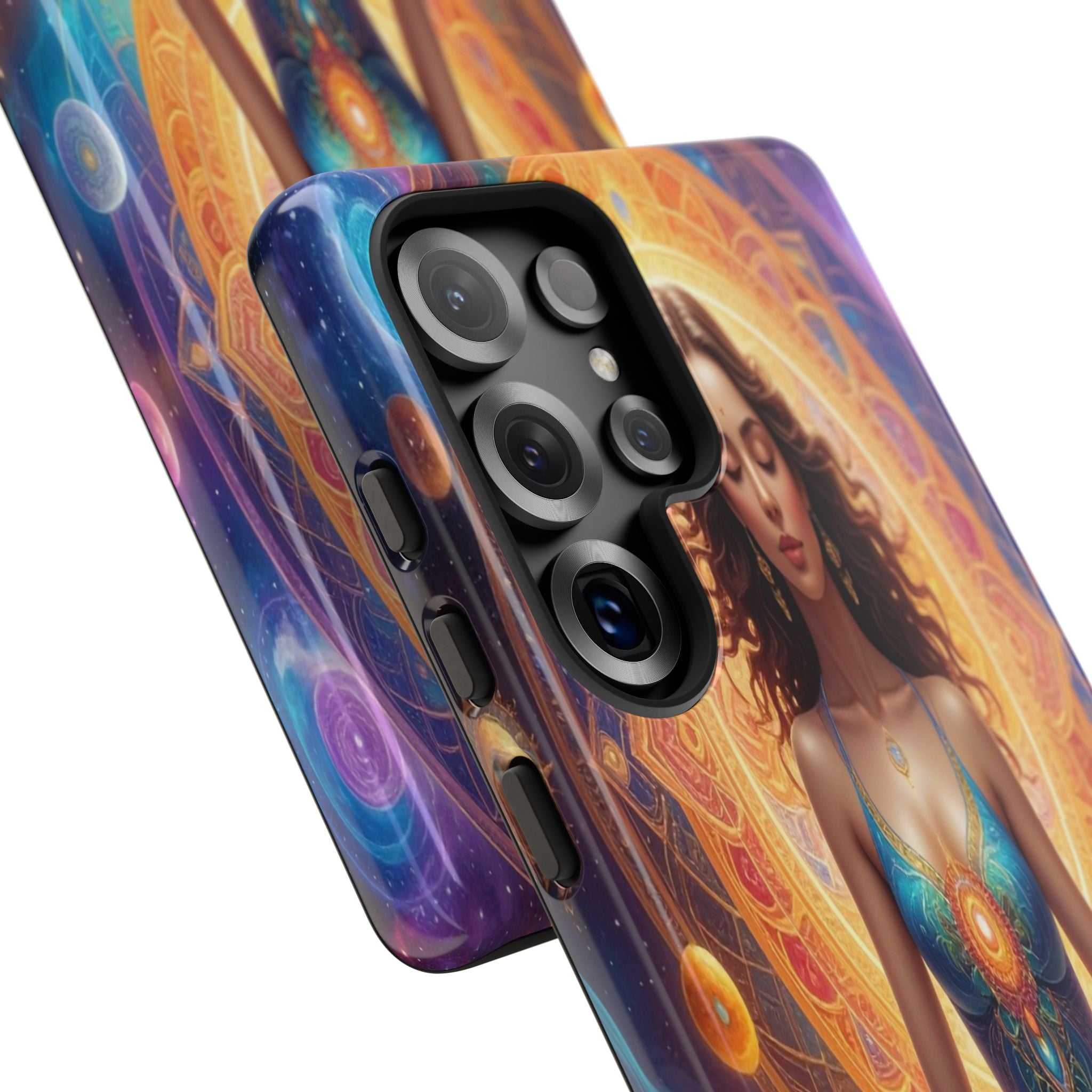 Cosmic Awakening: Spiritual Meditation Mandala, Celestial Energy Visualization - L’Art Suprême Phone Case