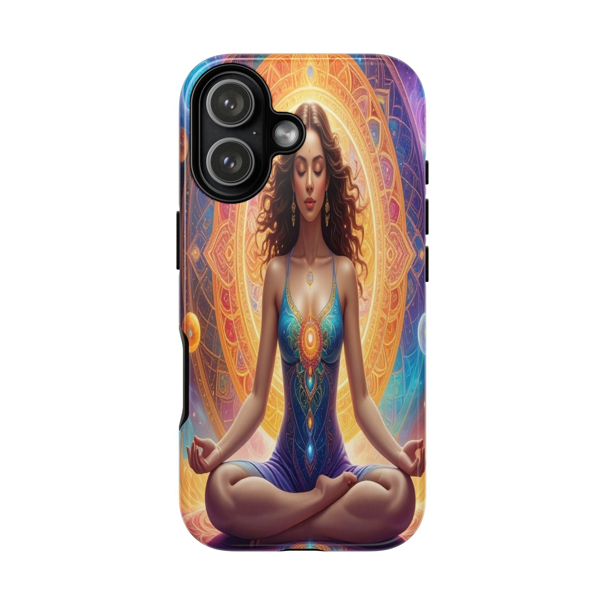 Cosmic Awakening: Spiritual Meditation Mandala, Celestial Energy Visualization - L’Art Suprême Phone Case