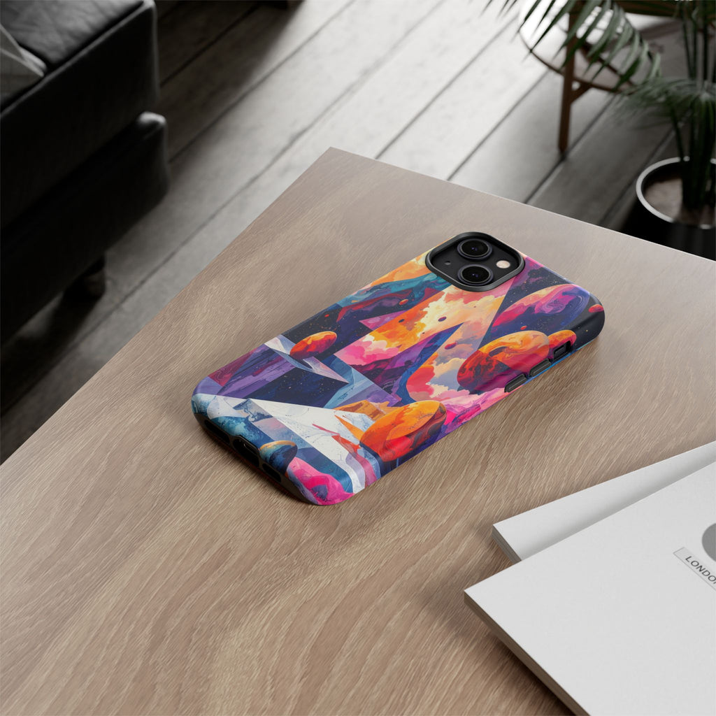 Cosmic Geometrica: Floating Spheres of Abstraction, Digital Dreamscape Dimensions - L’Art Suprême Phone Case