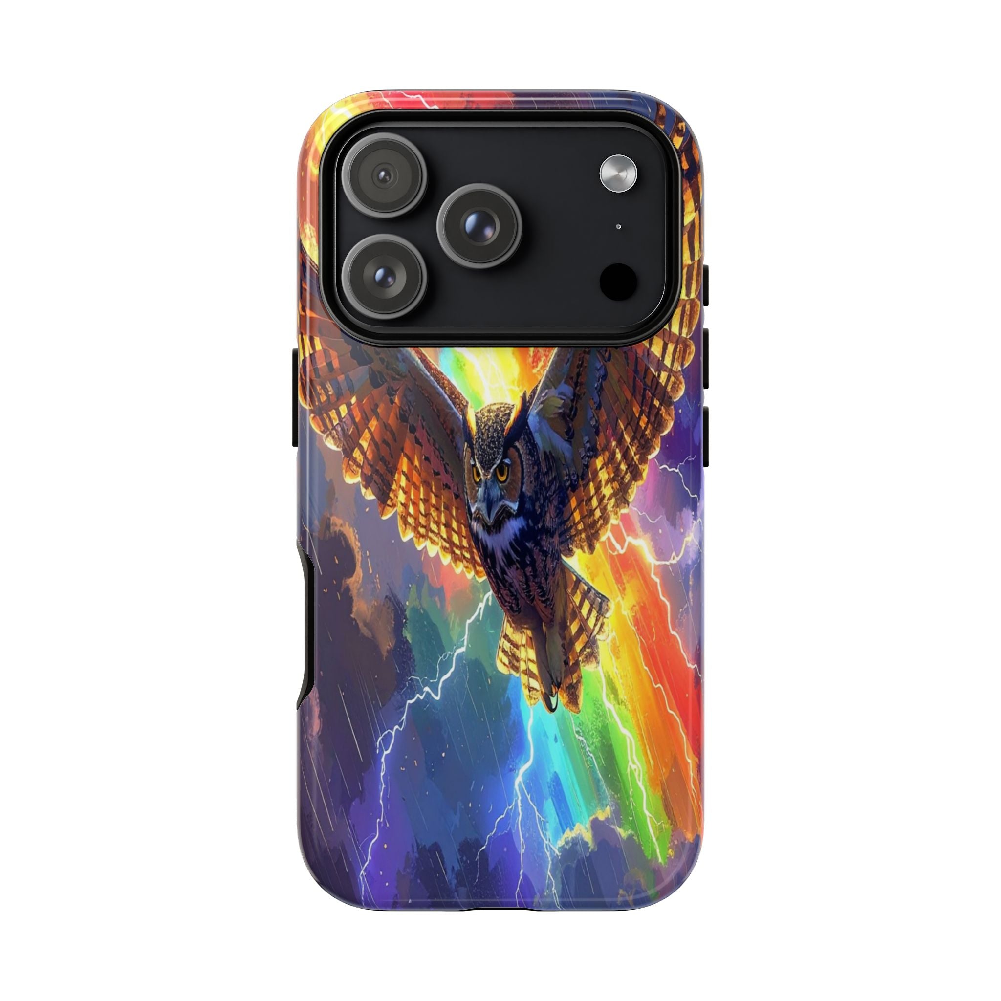 Thunderwing: Ethereal Owl in Electric Storm, Digital Fantasy Artwork - L’Art Suprême Phone Case