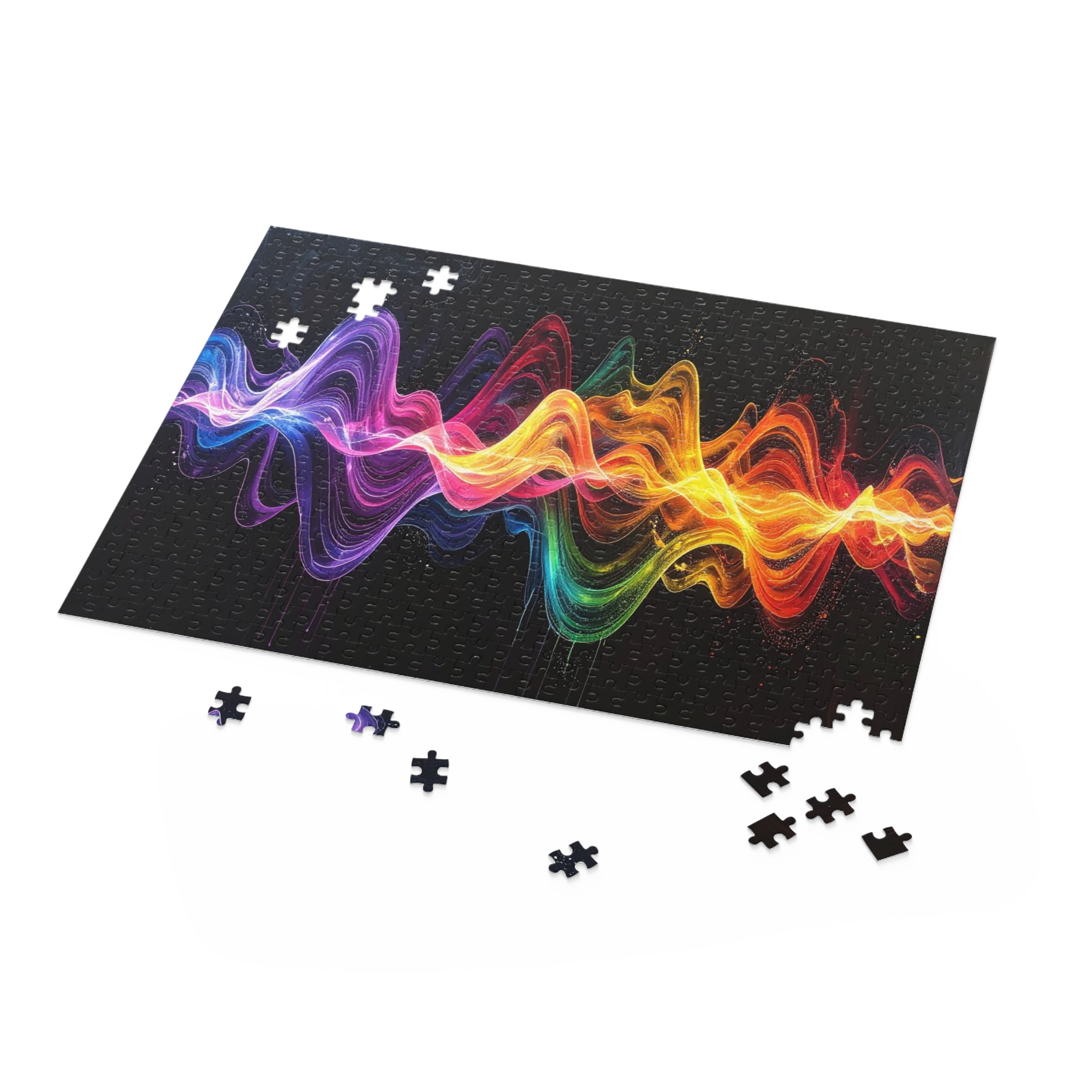 Wavelength Symphony: Digital Sound Wave Art, Vibrant Color Spectrum Visualization -  L'Art Puzzle