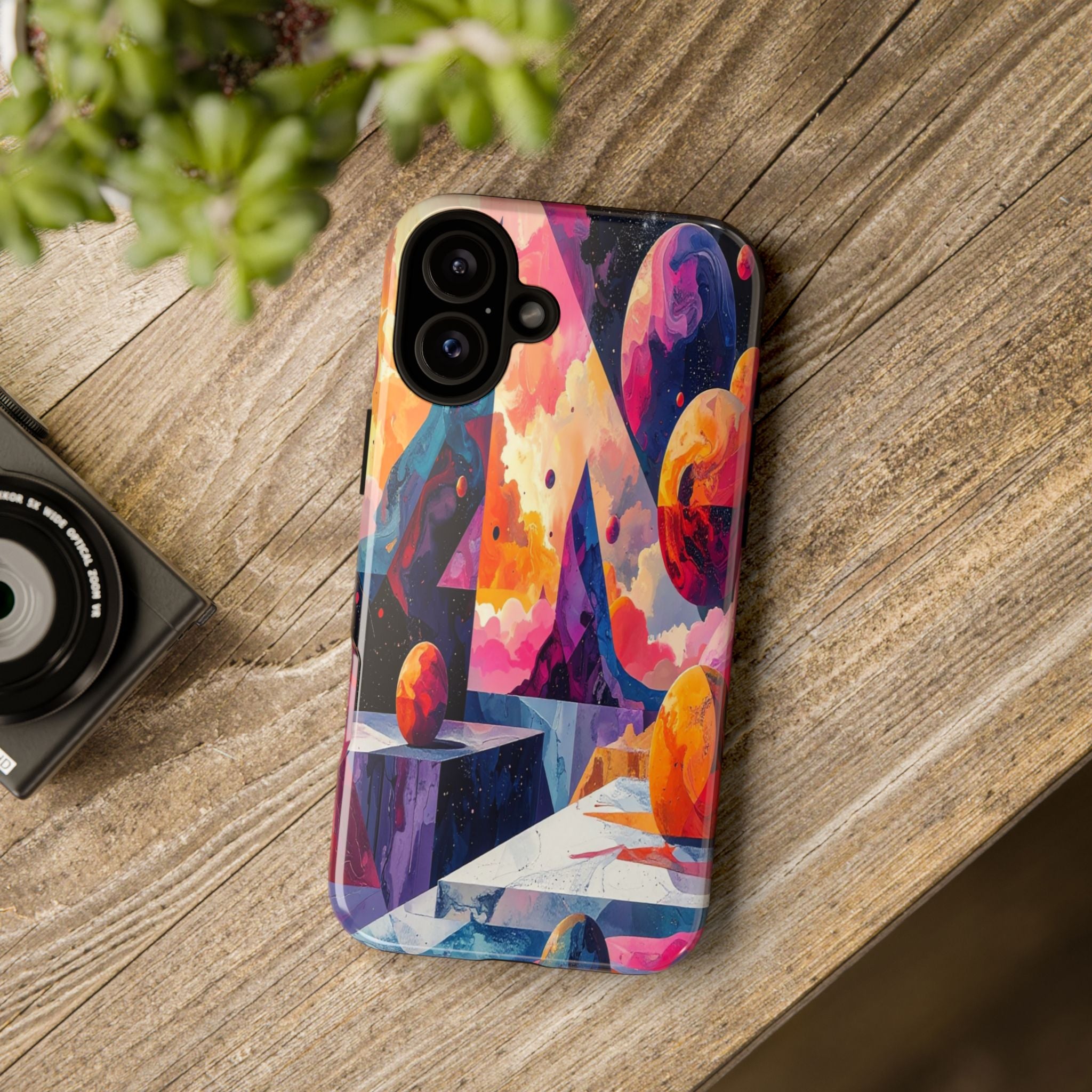 Cosmic Geometrica: Floating Spheres of Abstraction, Digital Dreamscape Dimensions - L’Art Suprême Phone Case