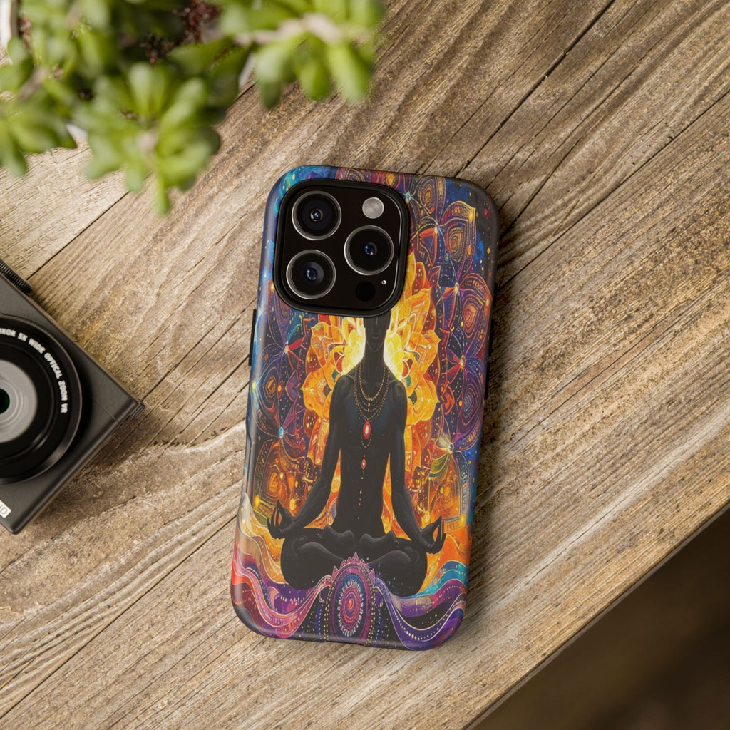 Cosmic Awakening: Spiritual Meditation Mandala, Chakra Energy Visualization - L’Art Suprême Phone Case
