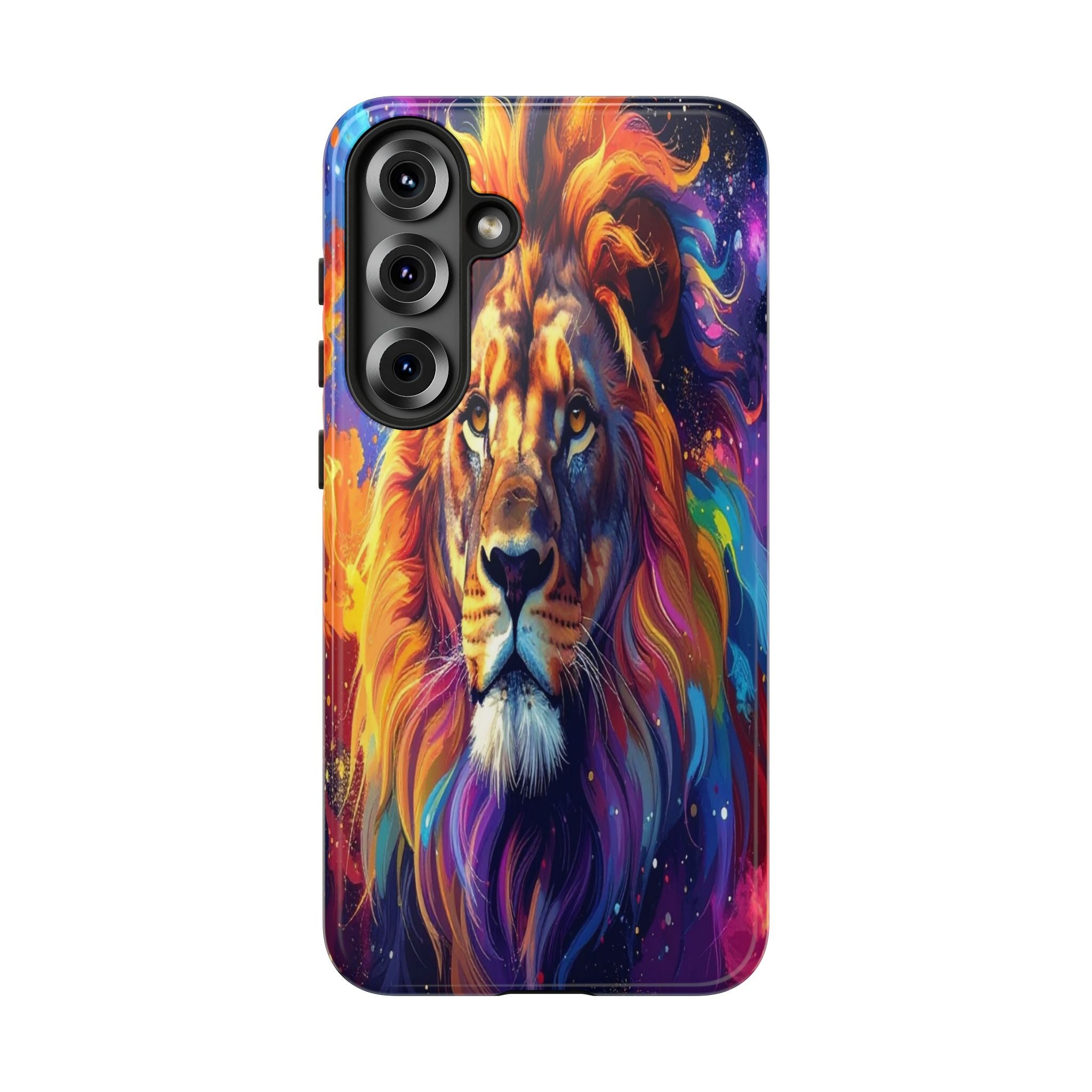 Cosmic Mane: Celestial Lion Portrait, Psychedelic Wildlife Art - L’Art Suprême Phone Case