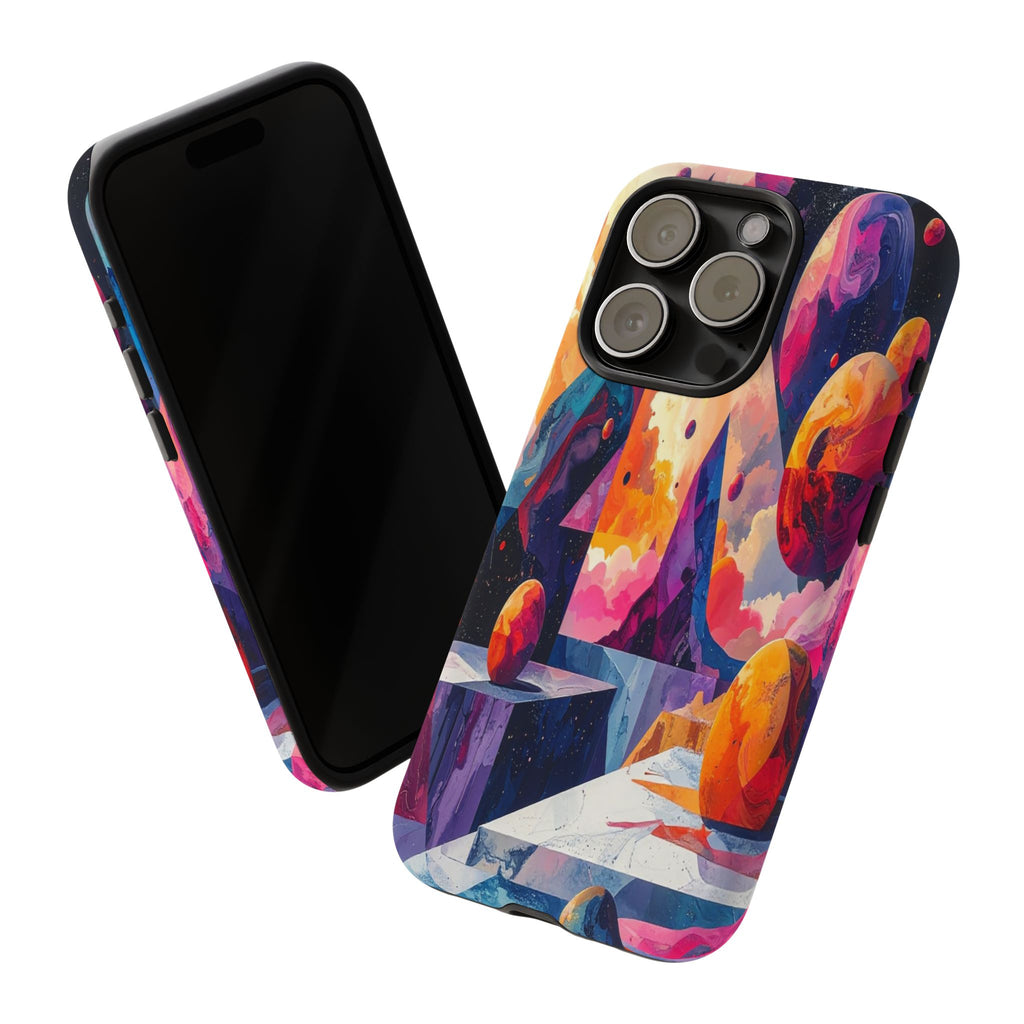 Cosmic Geometrica: Floating Spheres of Abstraction, Digital Dreamscape Dimensions - L’Art Suprême Phone Case