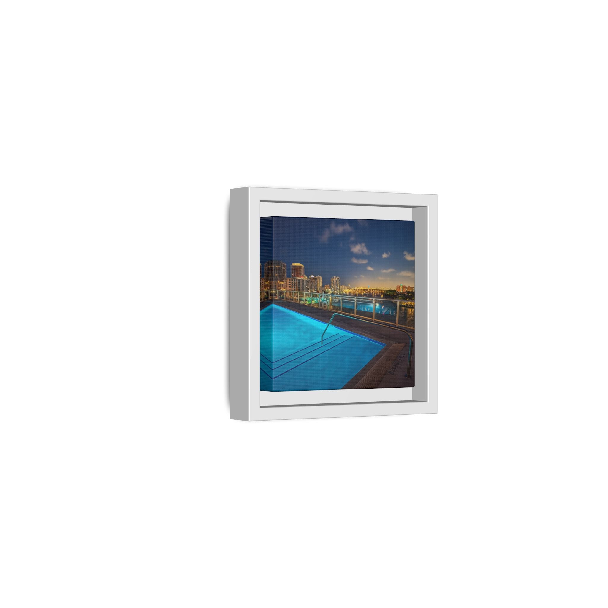 "Skyline Reflections" – Framed Canvas Print
