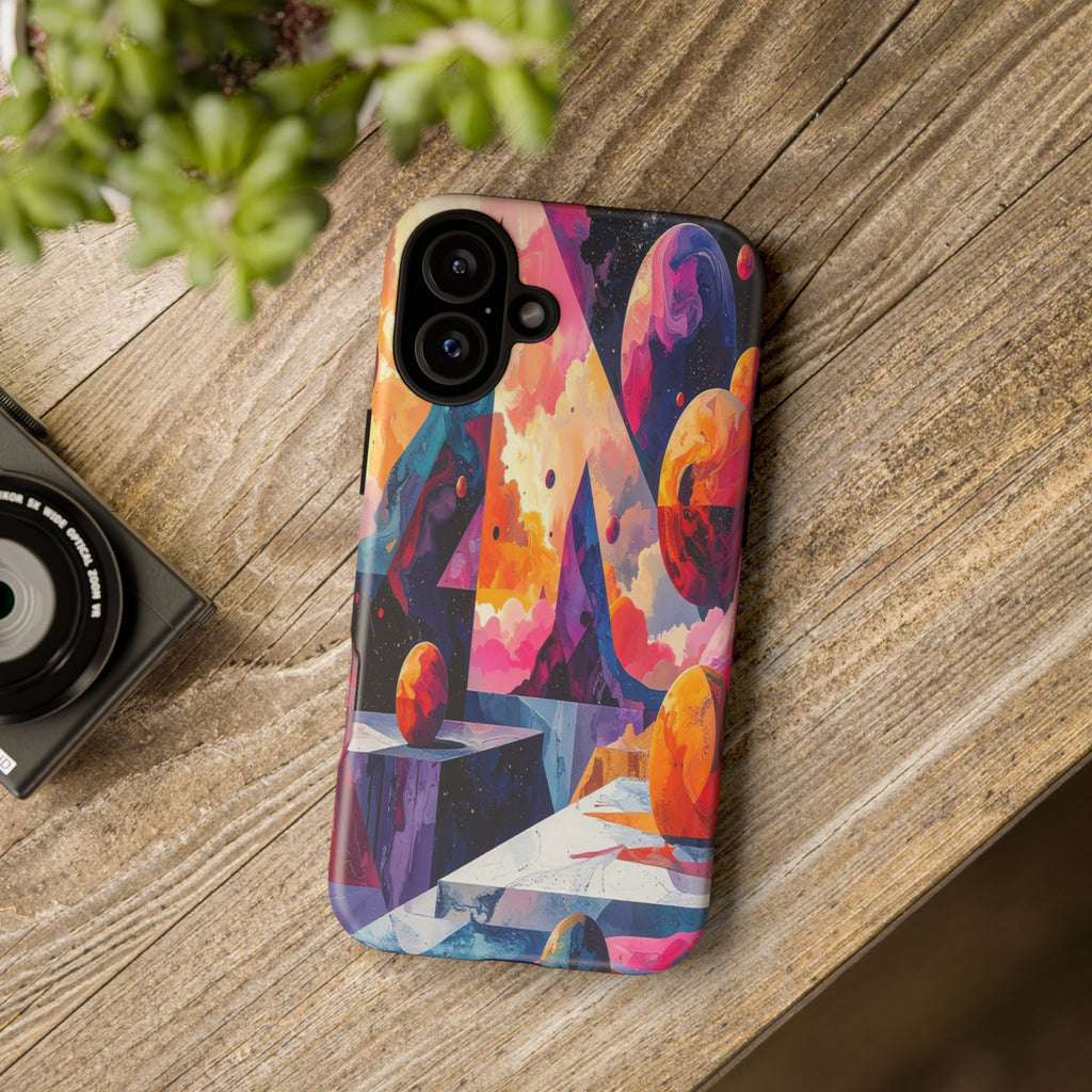 Cosmic Geometrica: Floating Spheres of Abstraction, Digital Dreamscape Dimensions - L’Art Suprême Phone Case