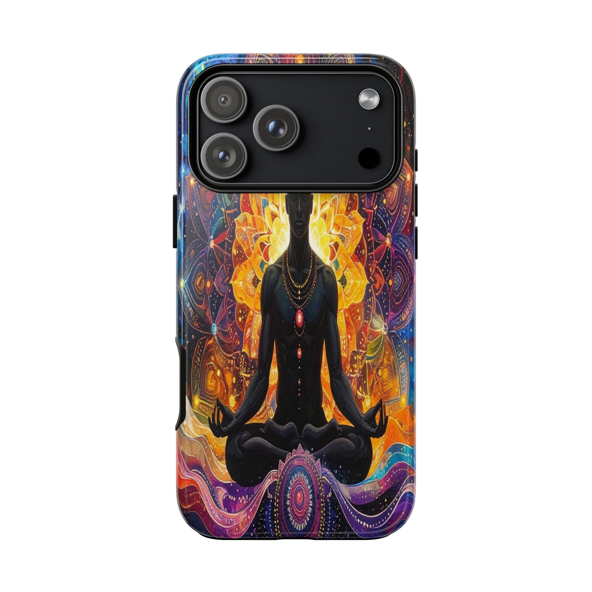 Cosmic Awakening: Spiritual Meditation Mandala, Chakra Energy Visualization - L’Art Suprême Phone Case