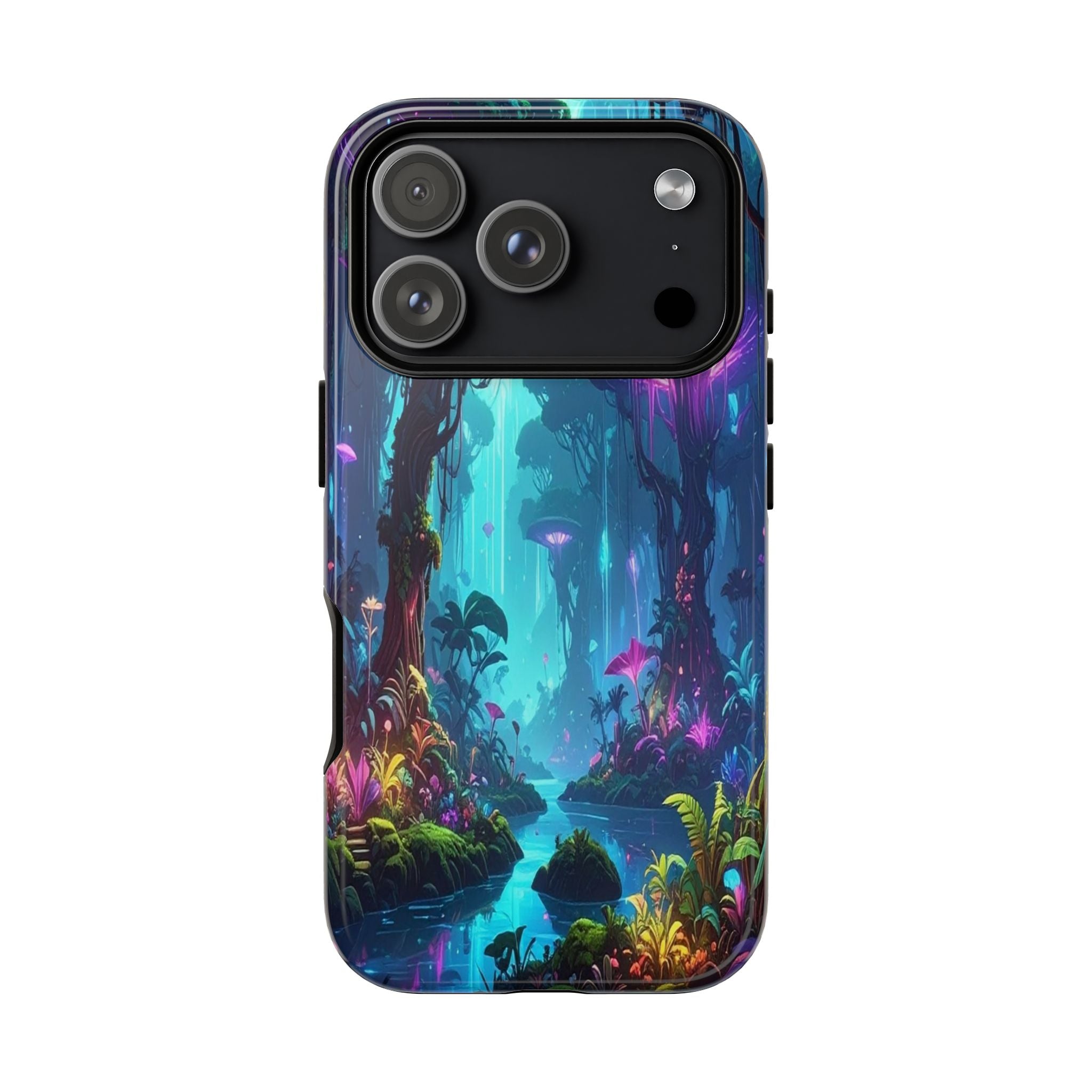 Bioluminescent Dreamscape: Ethereal Forest Fantasy, Digital Luminescence Illustration - L’Art Suprême Phone Case
