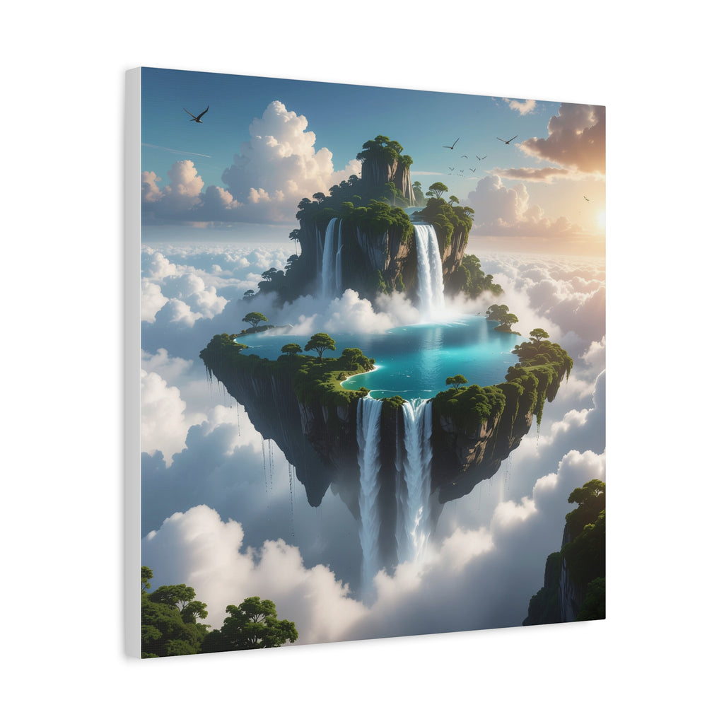 Celestial Archipelago: Floating Worlds of Mist and Stone, Digital Fantasy Landscape - L’Art Suprême Canvas