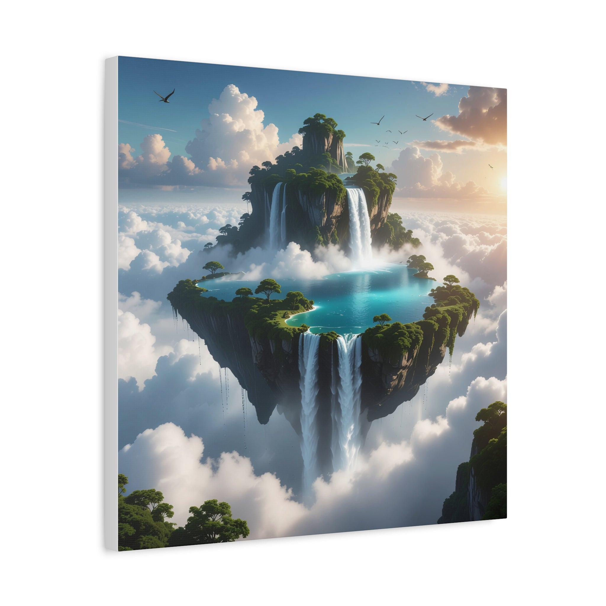 Celestial Archipelago: Floating Worlds of Mist and Stone, Digital Fantasy Landscape - L’Art Suprême Canvas