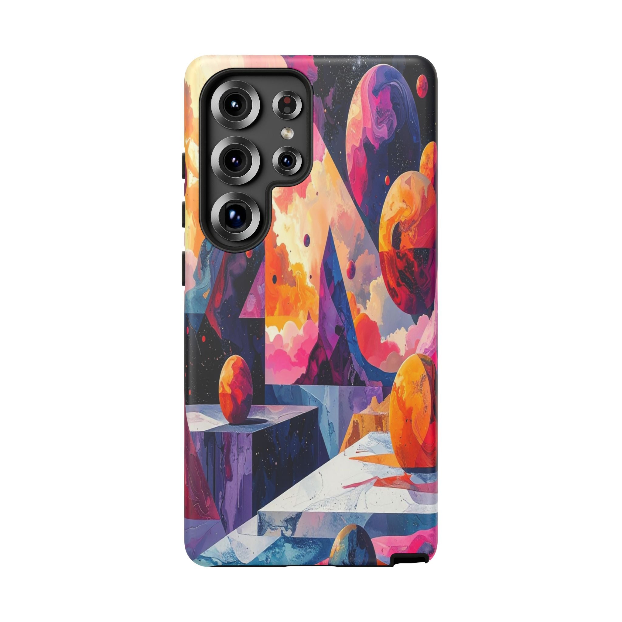 Cosmic Geometrica: Floating Spheres of Abstraction, Digital Dreamscape Dimensions - L’Art Suprême Phone Case