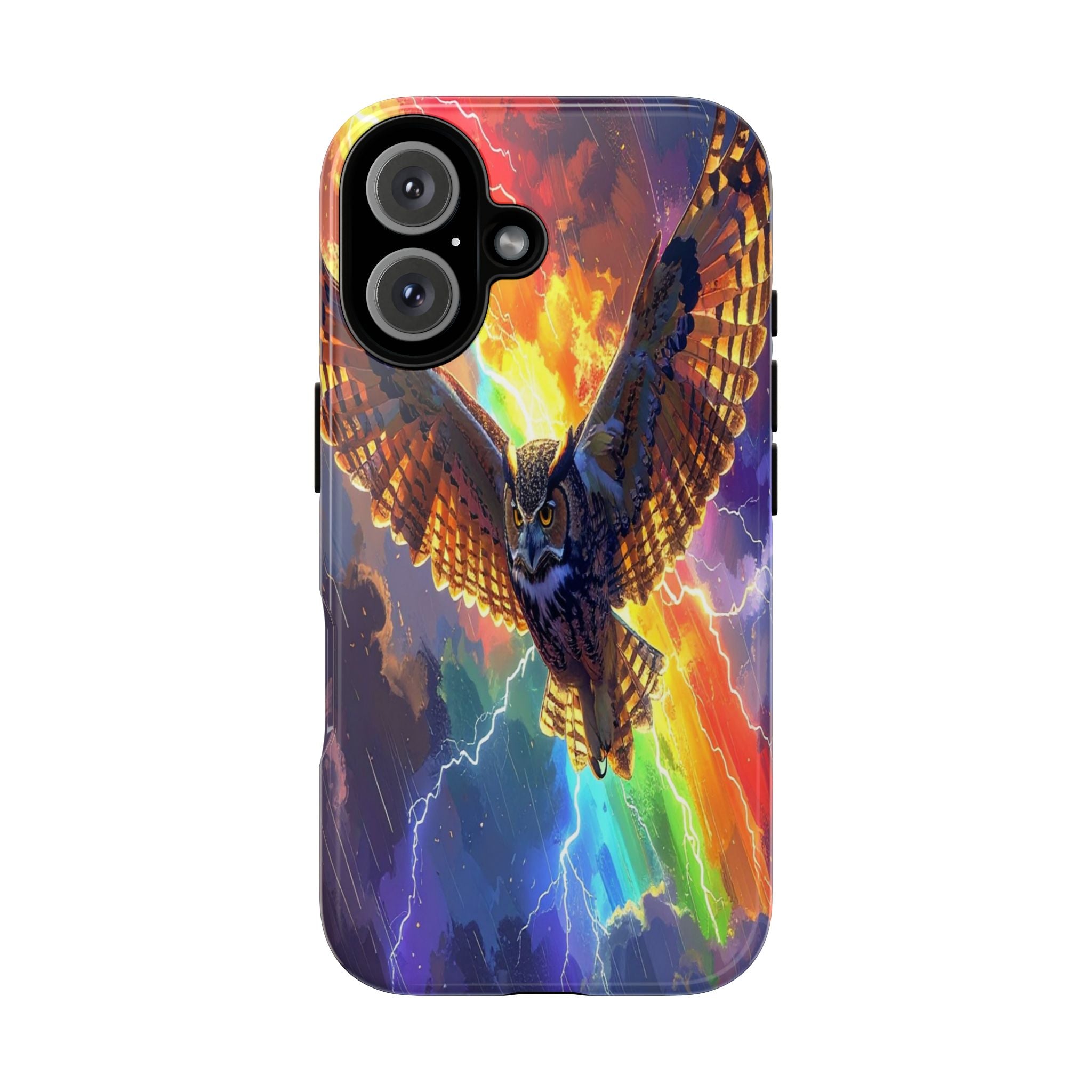 Thunderwing: Ethereal Owl in Electric Storm, Digital Fantasy Artwork - L’Art Suprême Phone Case