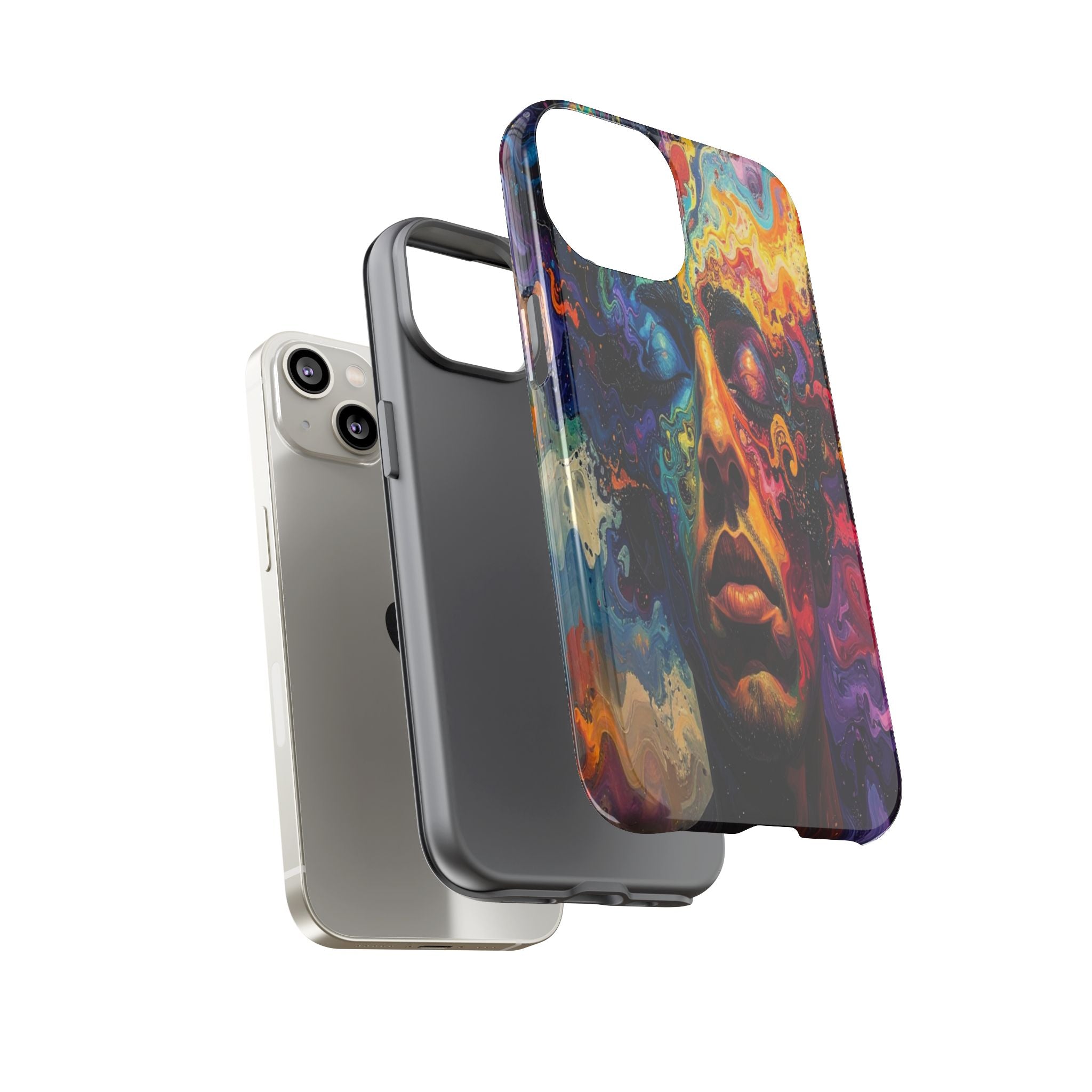 Psyche Unbound: Chromatic Consciousness, Digital Portrait Exploration - L’Art Suprême Phone Case