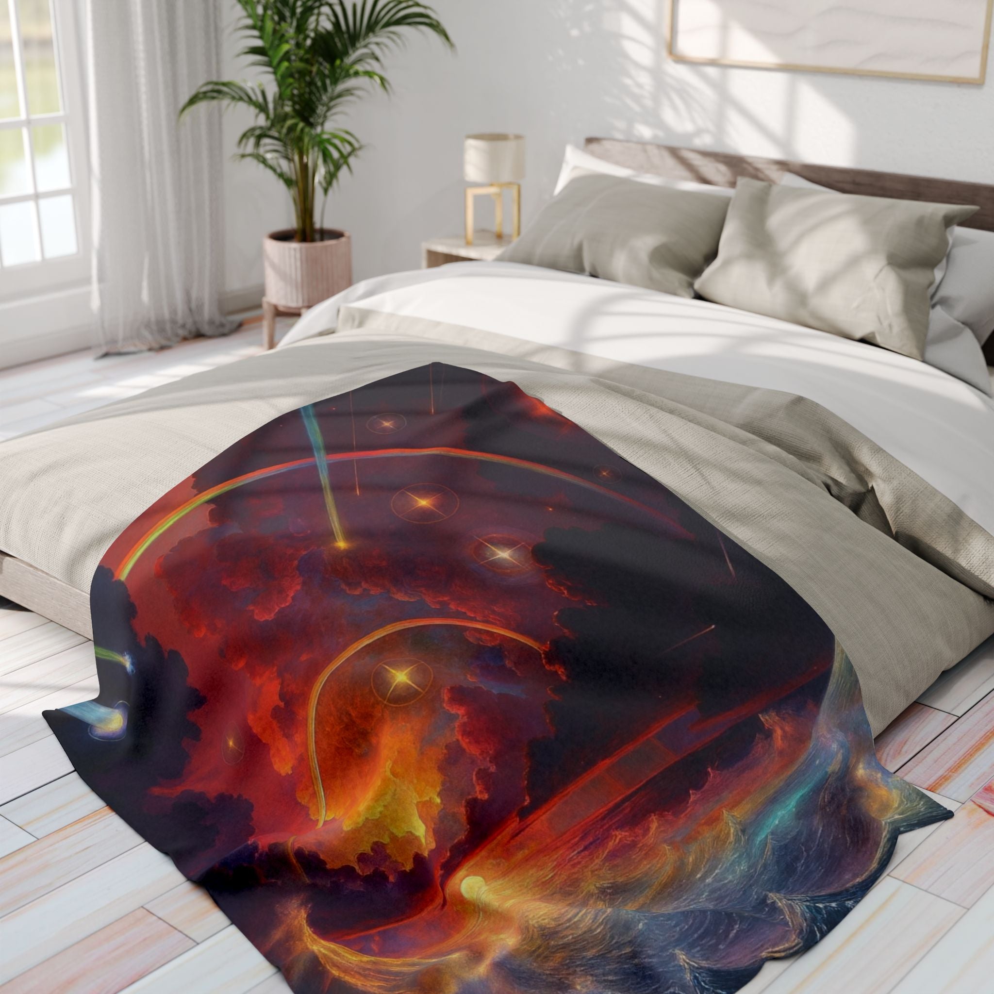 "Celestial Tides" – Dreamscape Fleece Blanket