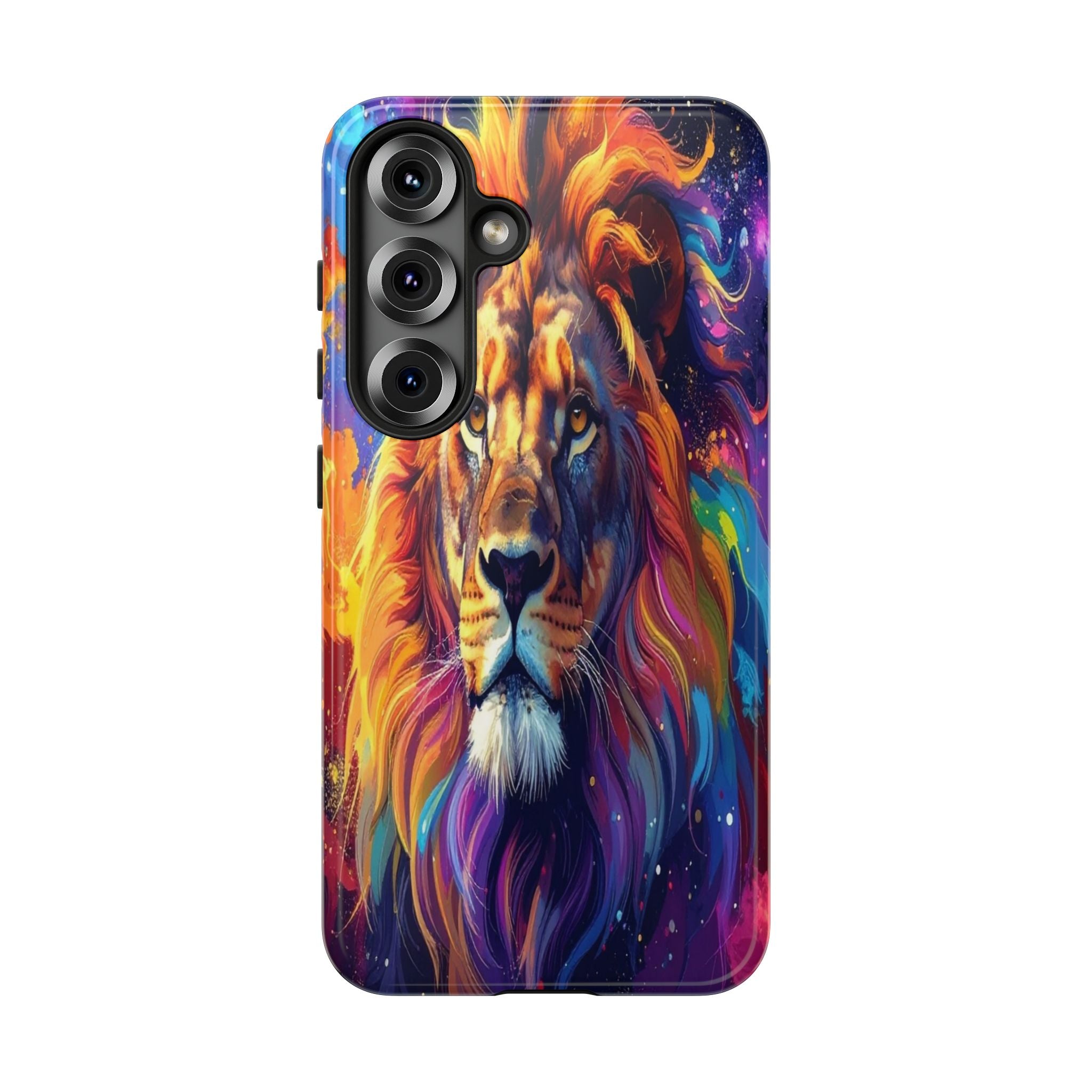 Cosmic Mane: Celestial Lion Portrait, Psychedelic Wildlife Art - L’Art Suprême Phone Case