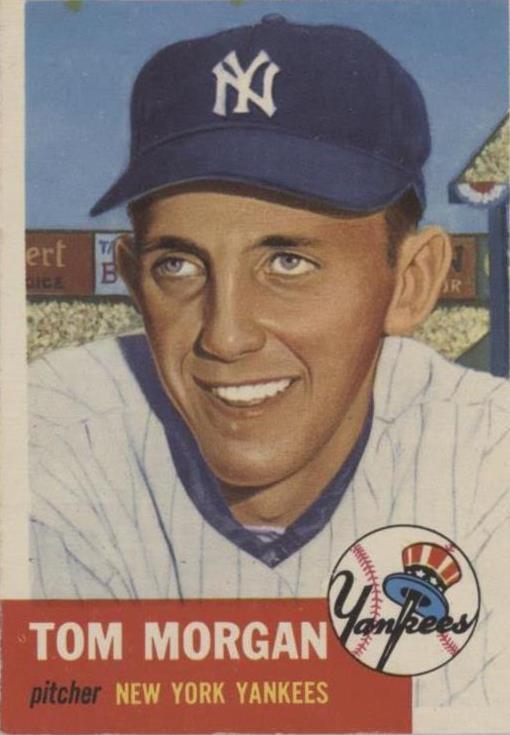 1953 Topps - Tom Morgan #132 Bio Information is Black